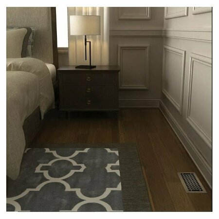 IMPERIAL San Francisco Design Decorative Floor Register, 10 in L, 4 in W, Steel, Brushed Nickel RG3410